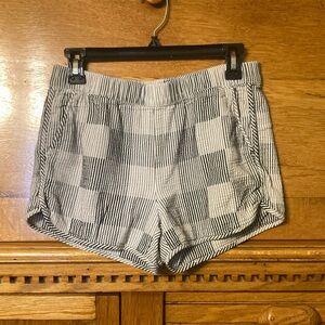 Madewell Striped Check Grey Pull On Shorts
